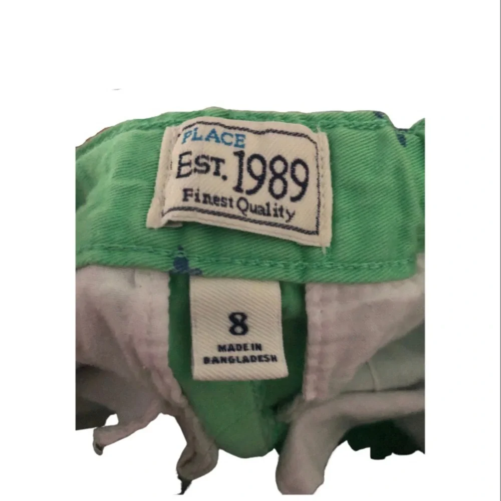 The Children’s Place adjustable Green Surfer‎ Shorts Shark Embroidery Sz 8